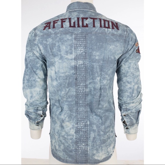 AFFLICTION Men's Button Down Fort Story - Picture 8 of 10